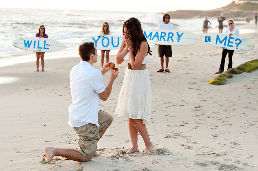 Valentine’s Day Proposal on a beach
