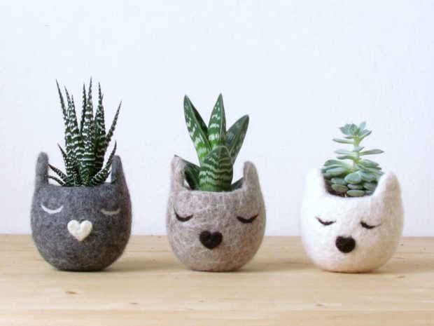  refurbish your home with earth friendly home decor felted pots