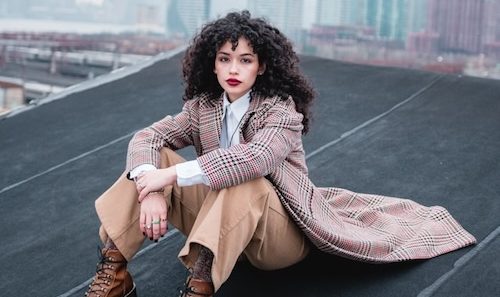 model wearing trading sustainable fashion assembly