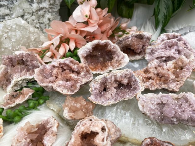 pink amethyst crystals