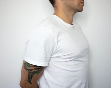 white muscle-fit t-shirt