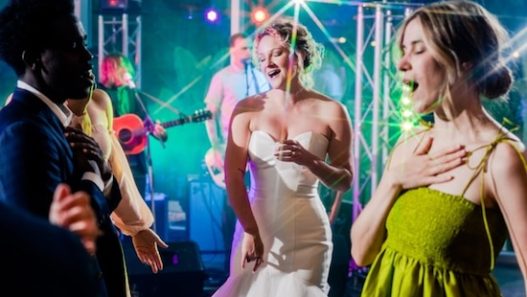 live music at post-wedding ceremony