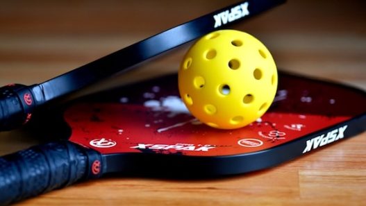 playing pickleball