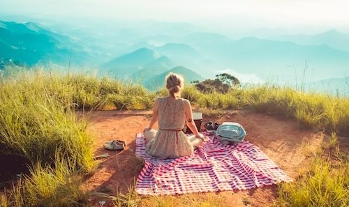 woman is taking care of her mental status
