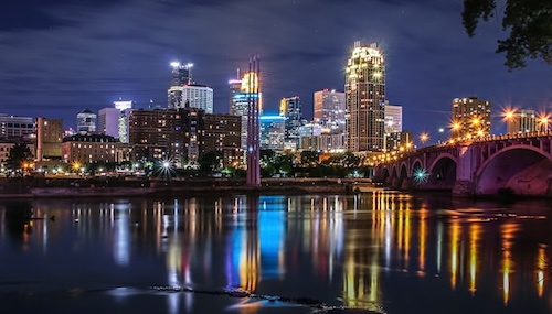 visiting Minnesota at night